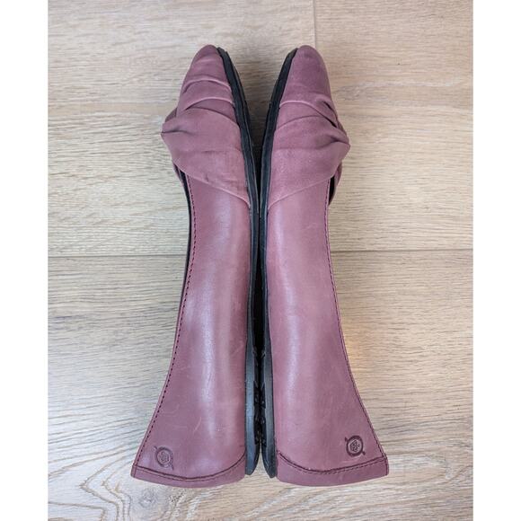 New Born Leather Ballet Flats 9.5 Mauve Pink Slip On Knotted Toe Coquette Padded - Picture 4 of 10